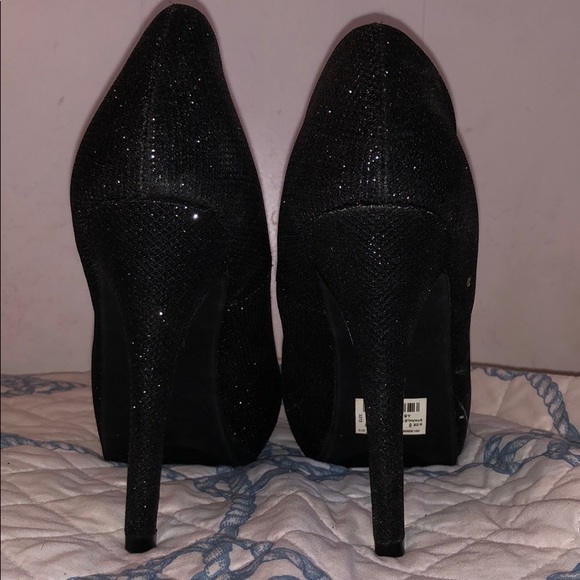 Black Glitter Heels - Picture 3 of 4
